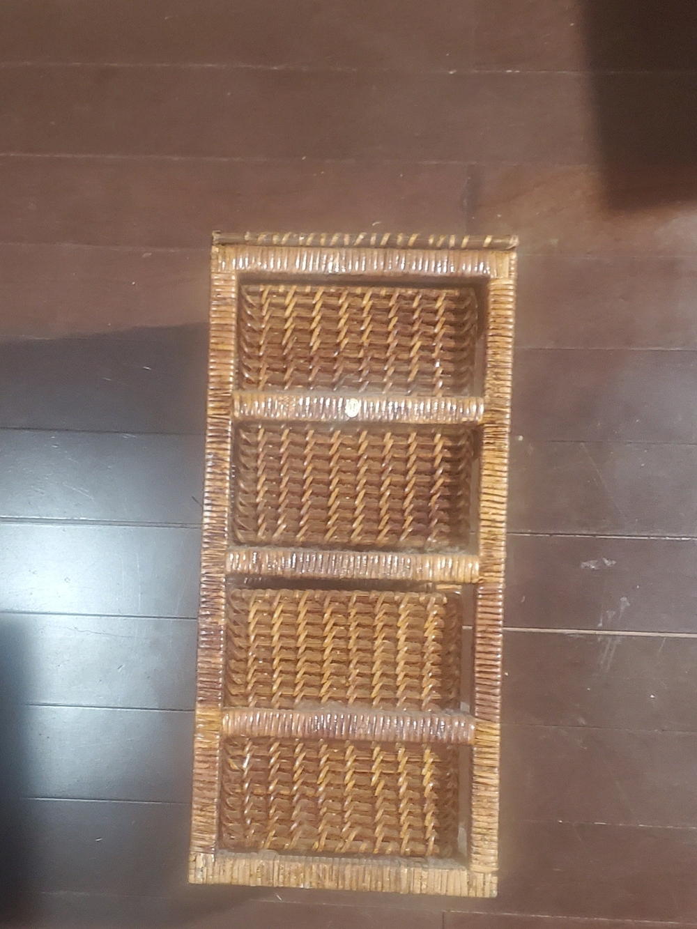 Woven Rattan Two-Drawer Storage Basket - Picture 3 of 4